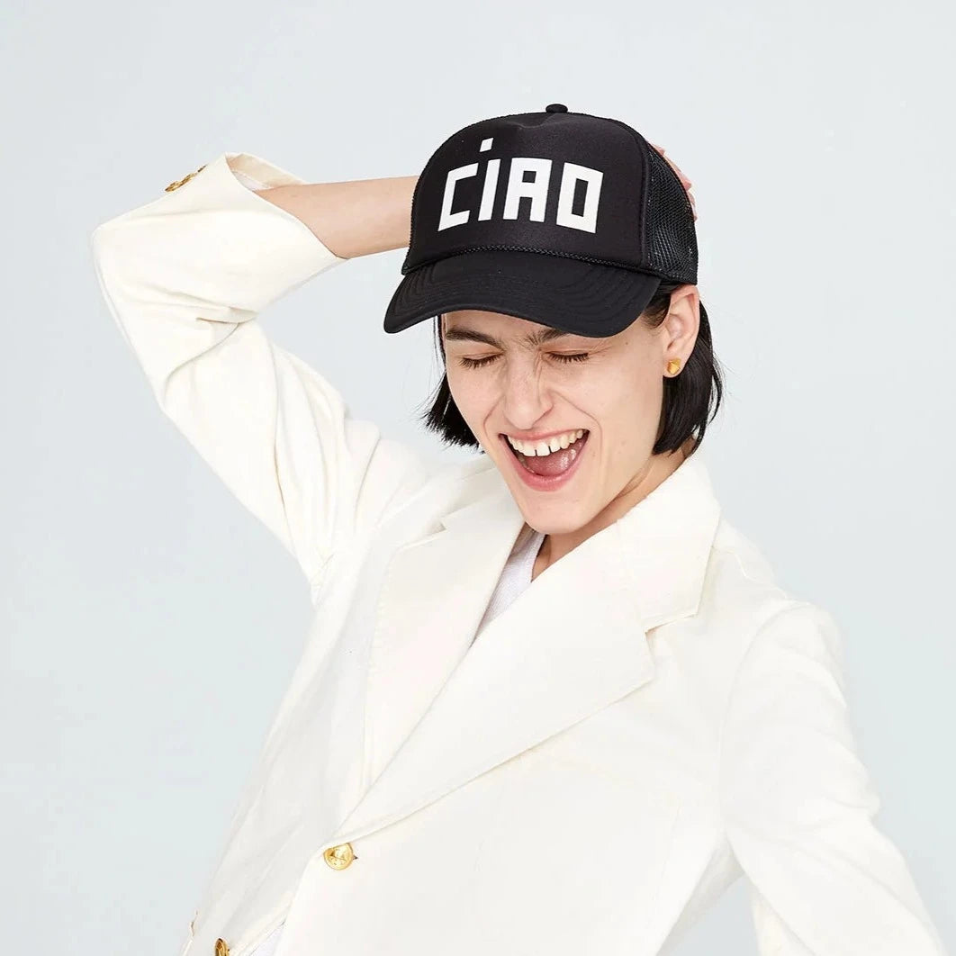 Clare V. CIAO Black Trucker Hat