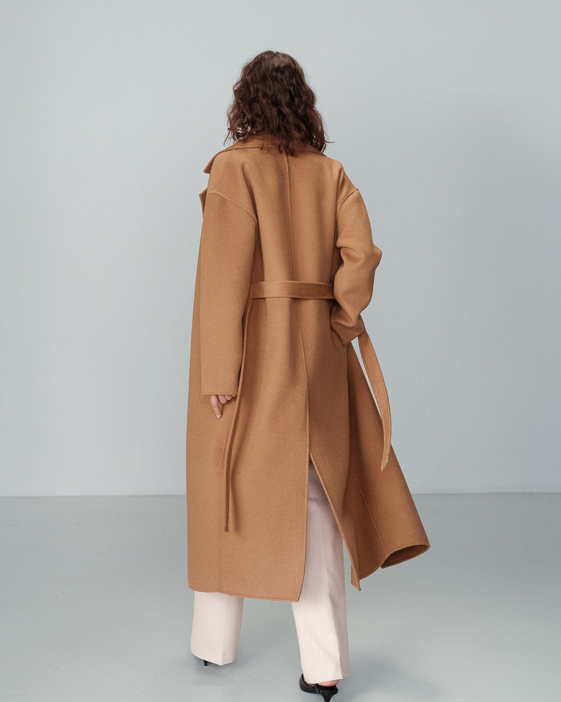 Noemie Camel Tie Overcoat