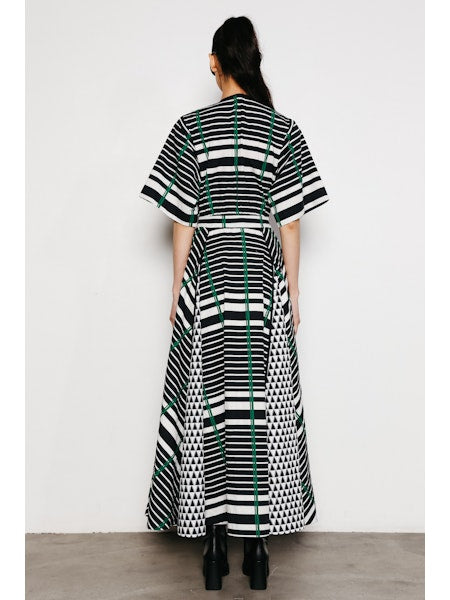 Nova Black Geo Stripe Dress