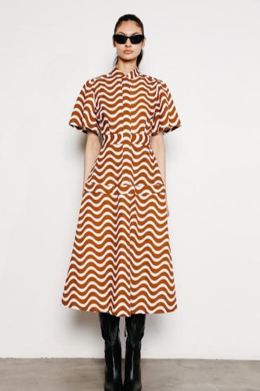 Leah Brown Wave Stripe Dress