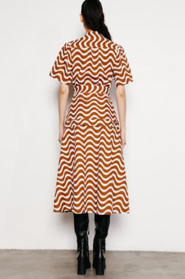 Leah Brown Wave Stripe Dress