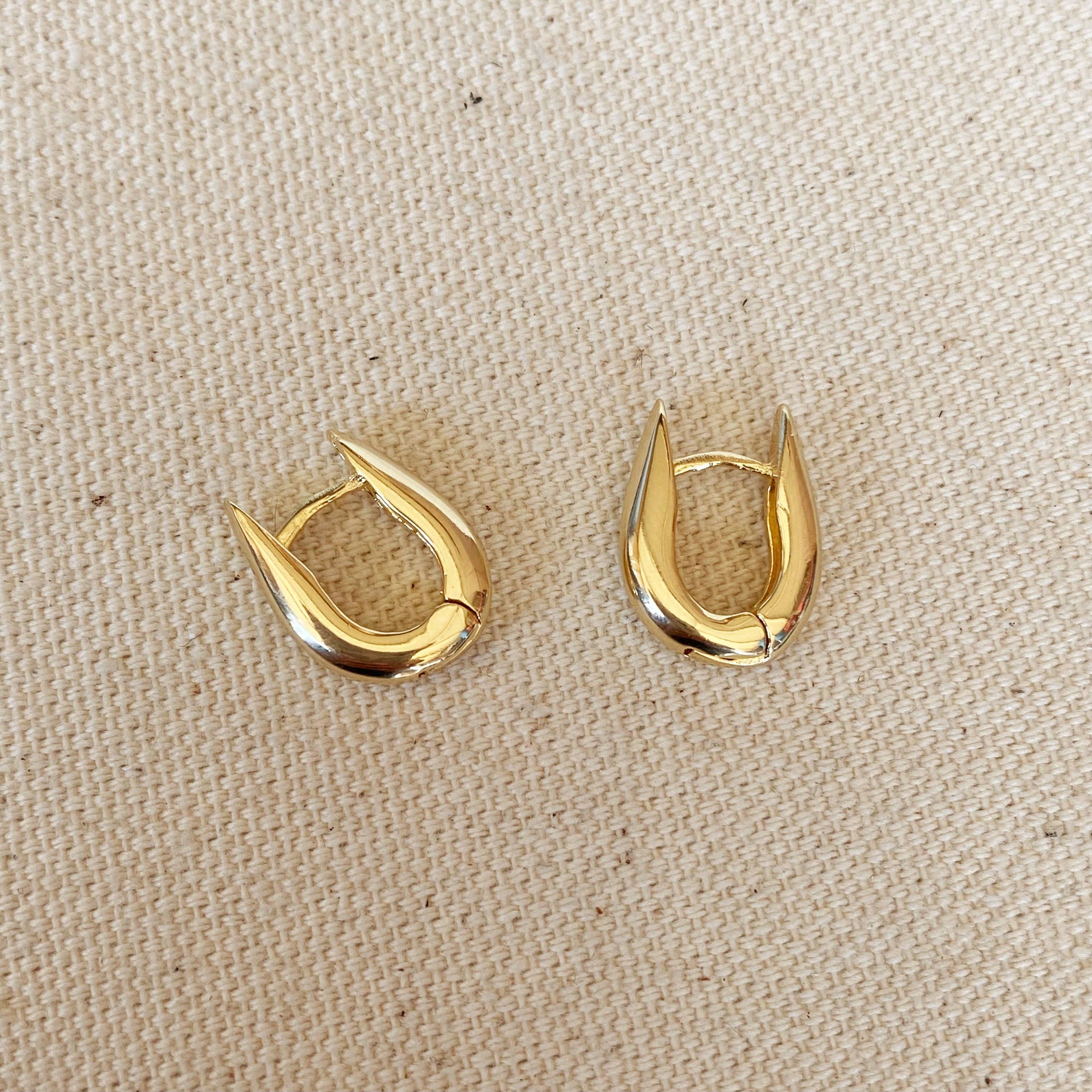 Earrings 18K GF U Shaped Hoop