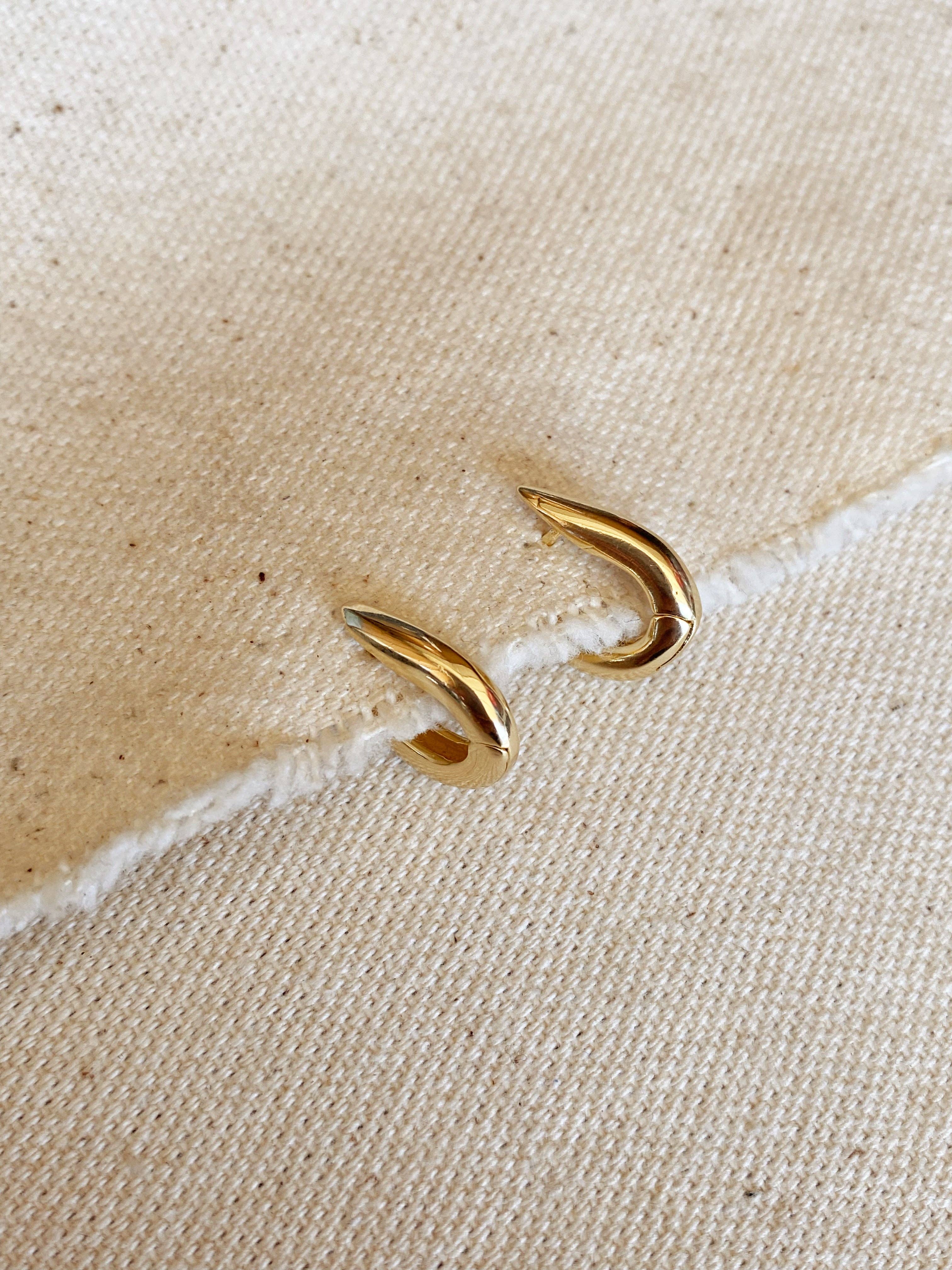 Earrings 18K GF U Shaped Hoop