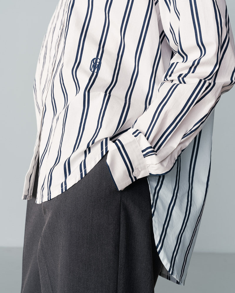 Nusetta Navy Double Stripe Shirt