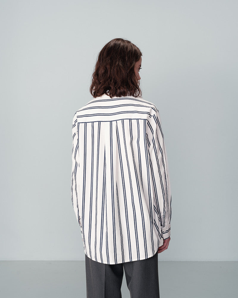 Nusetta Navy Double Stripe Shirt