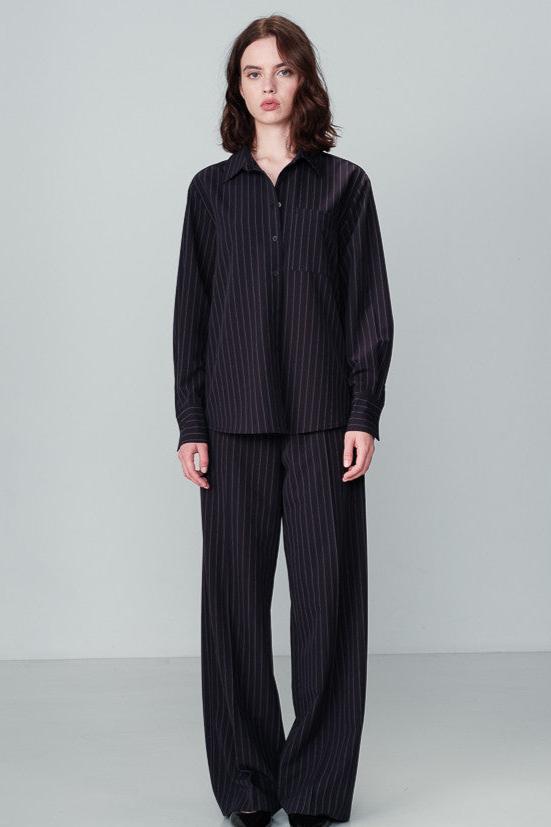 Nawelle Navy Pinstripe