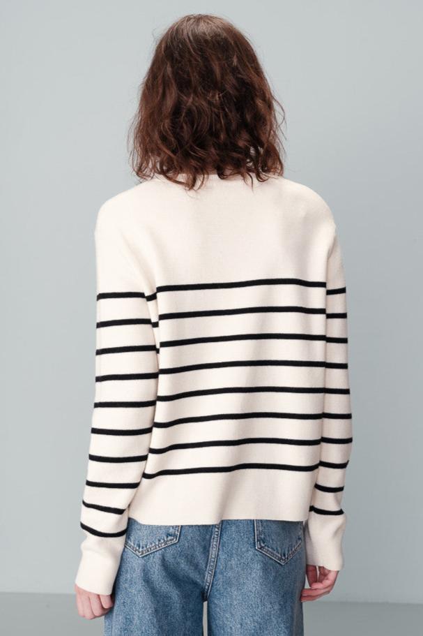 Nahia Striped Crew Sweater