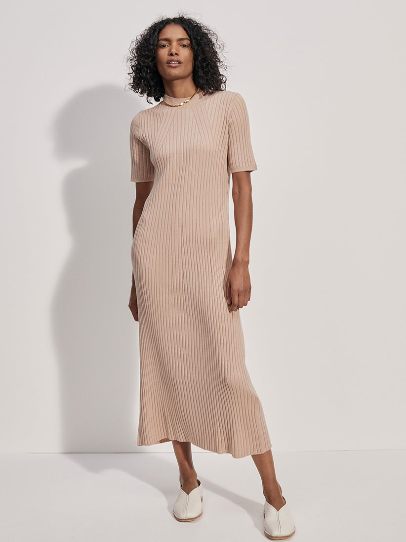 Varley Maeve Knit Dress Warm Taupe