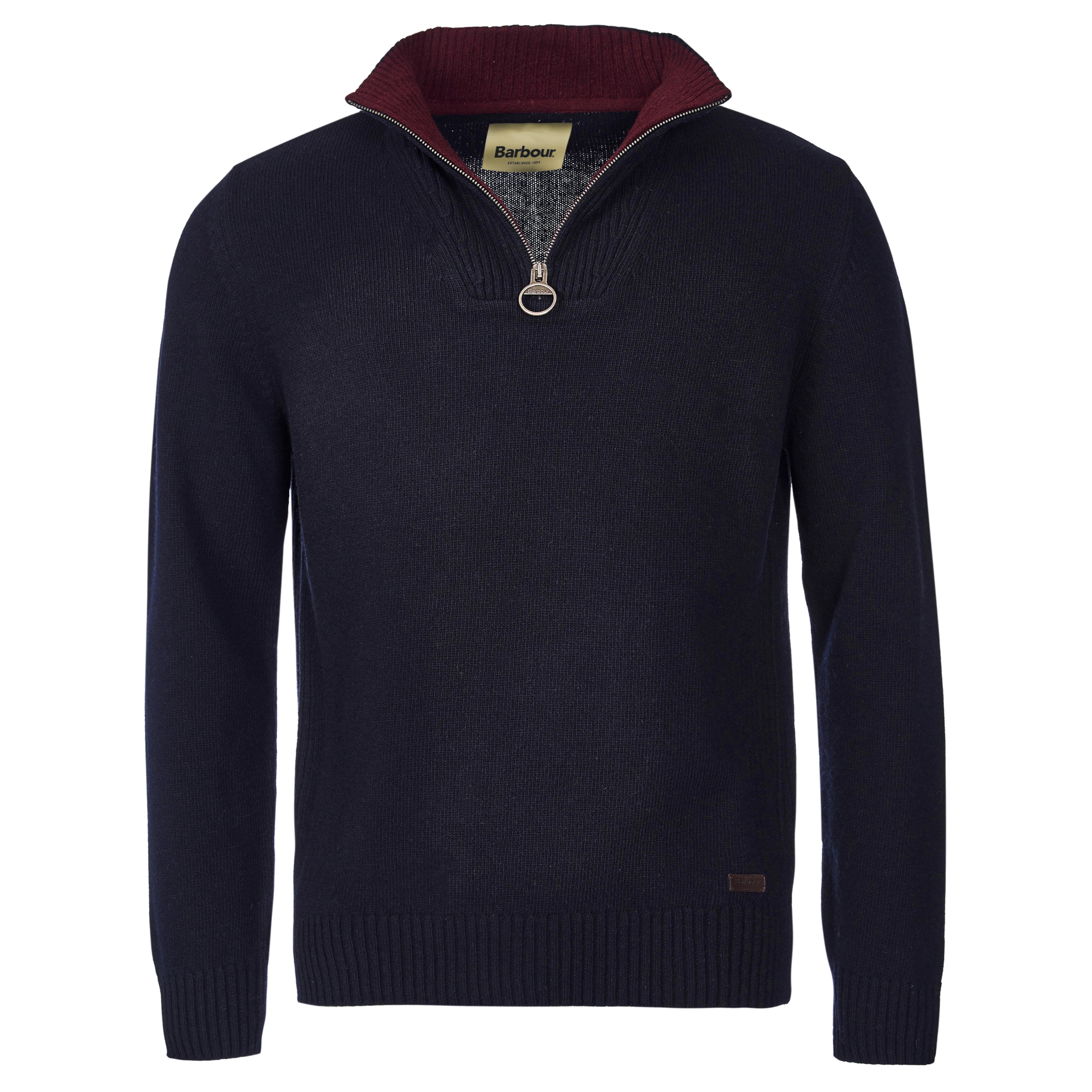 Barbour Navy Half Zip Sweater