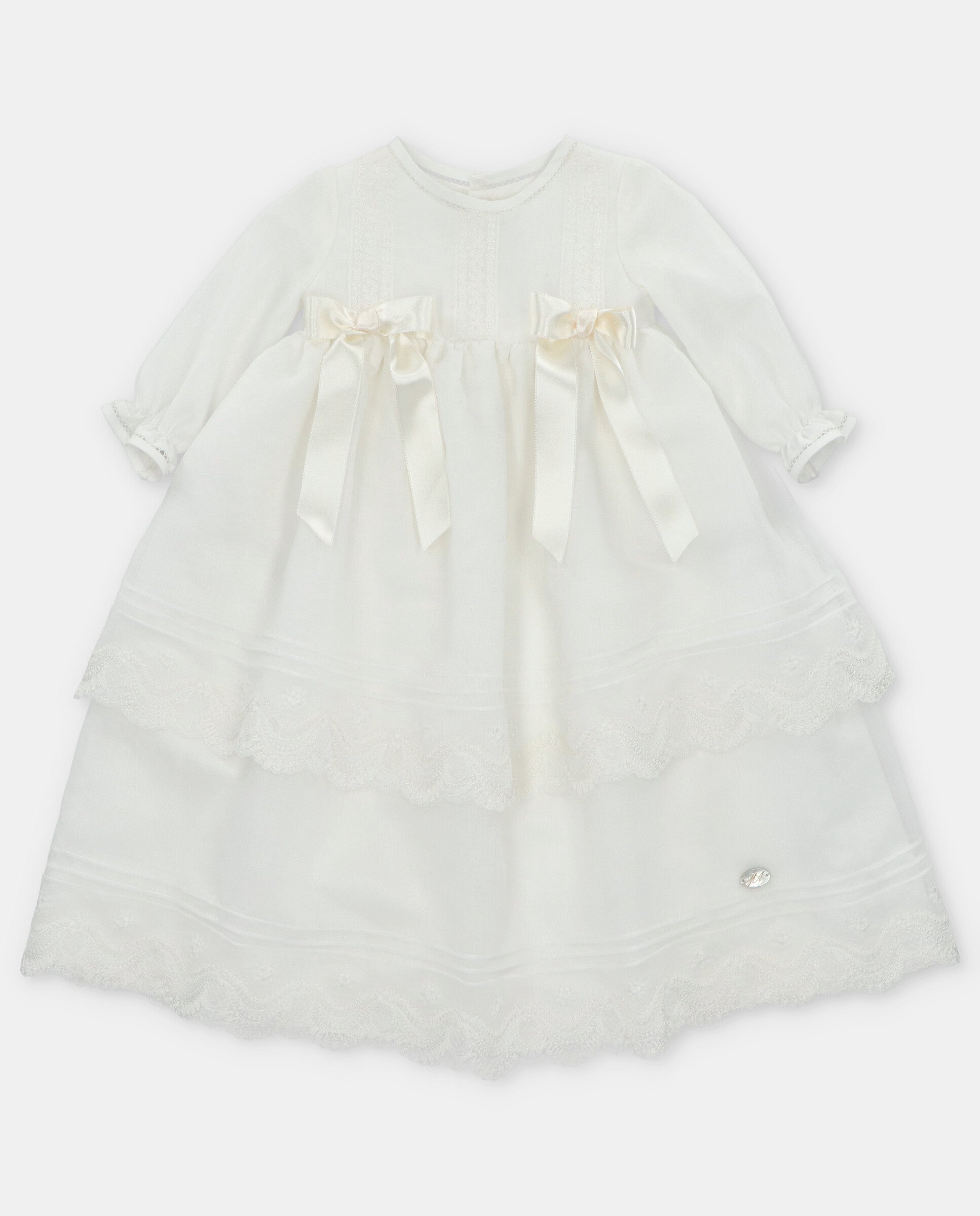 Organza Christening Gown Lace Inserts