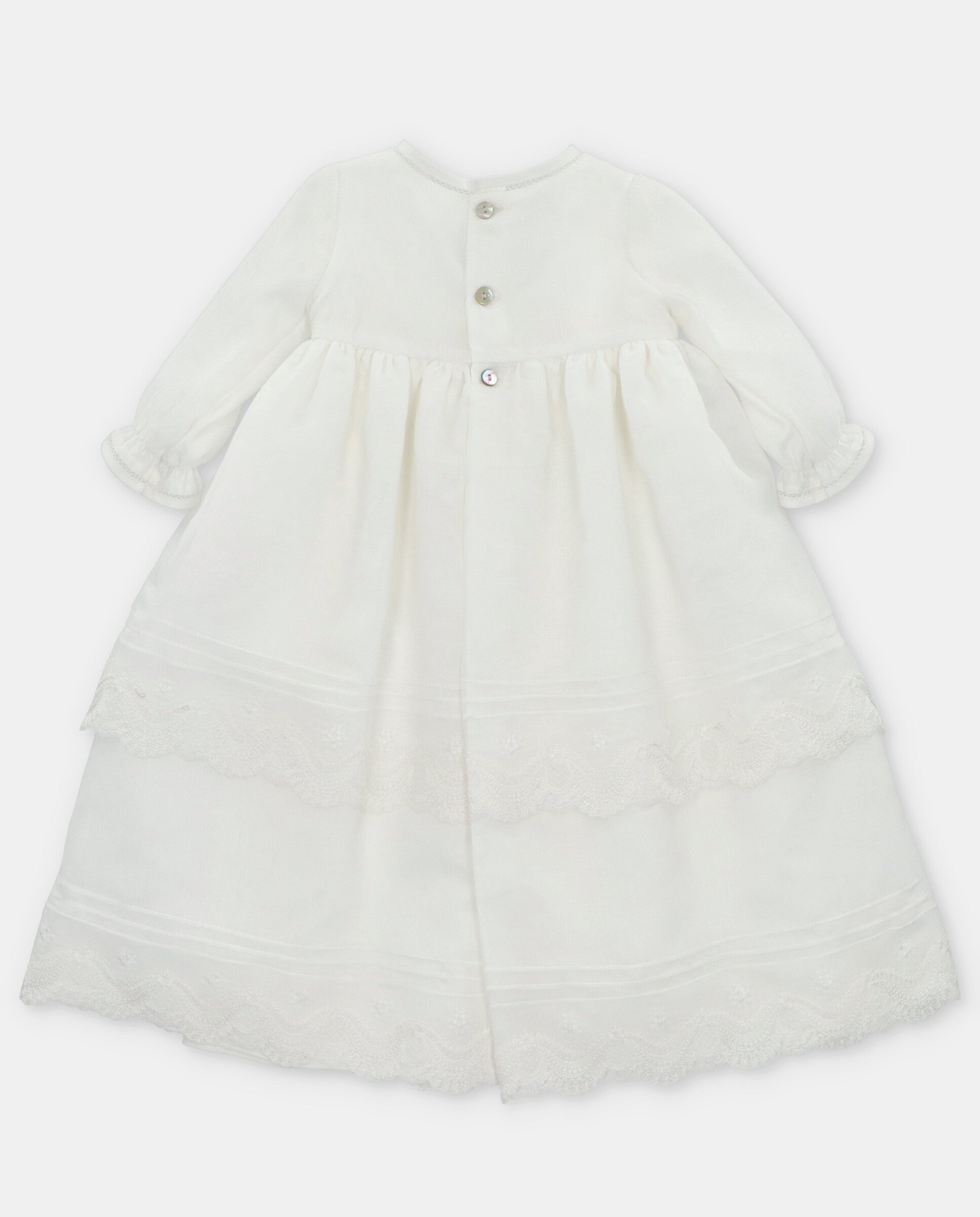 Organza Christening Gown Lace Inserts