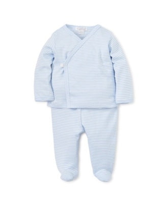 Light Blue Stripe Footed Wrap-Set