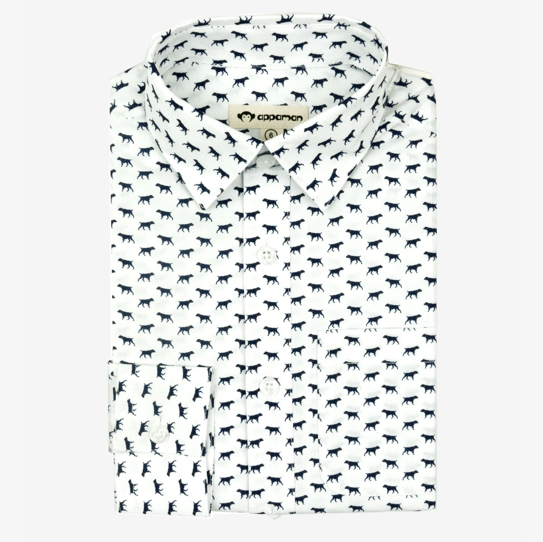 White Shirt with Dog Print