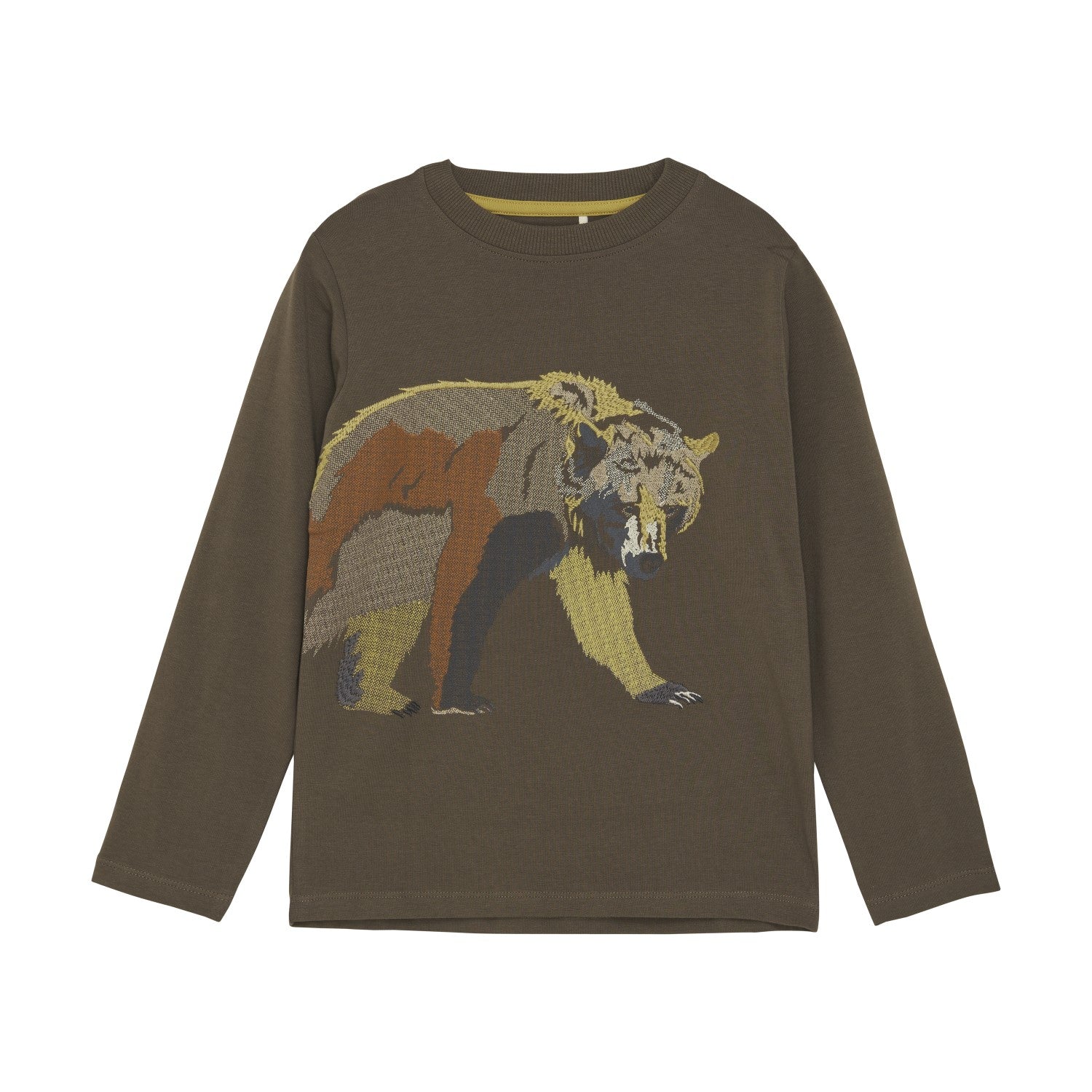 Brown Embroidered Bear Tee