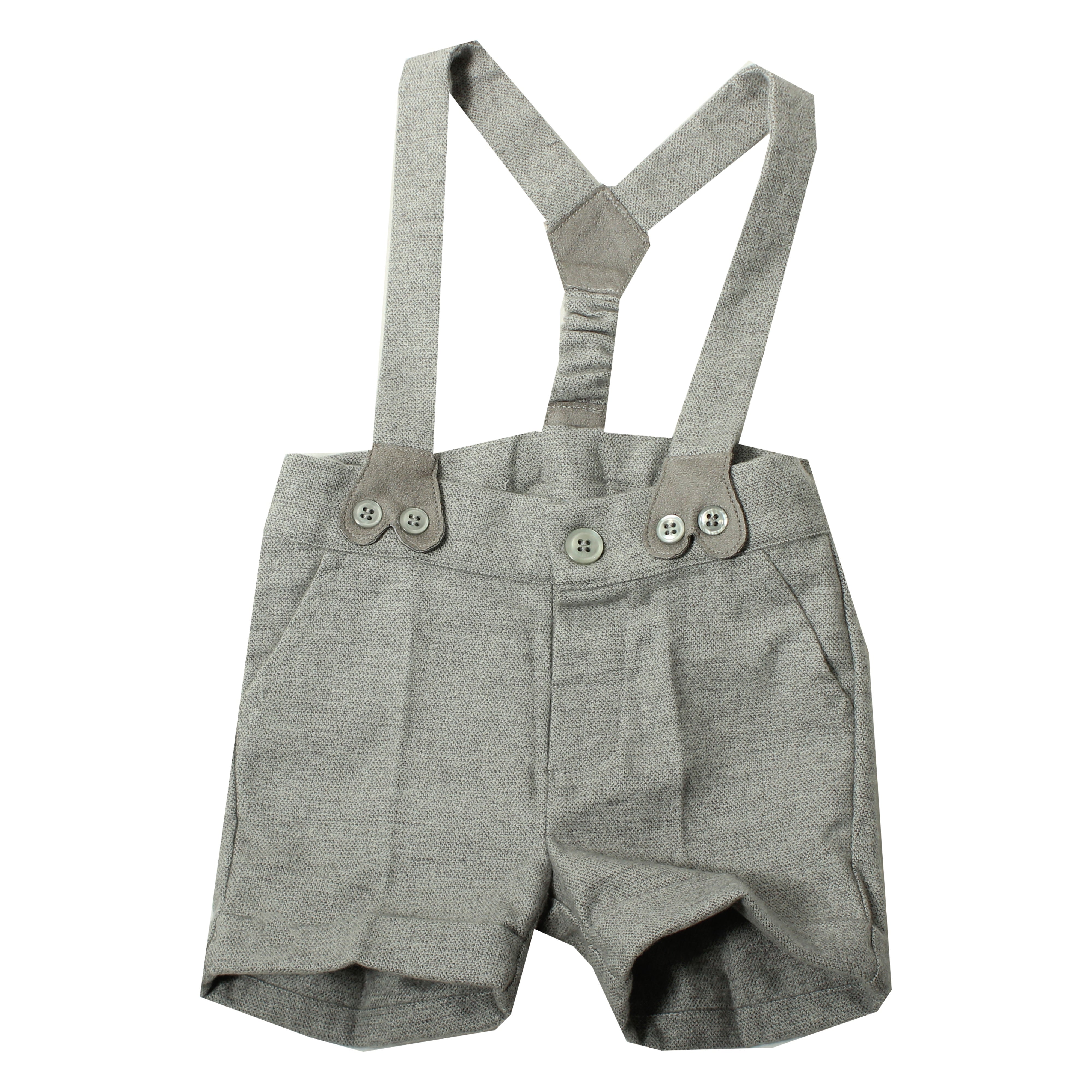 Light Grey Suspender Short