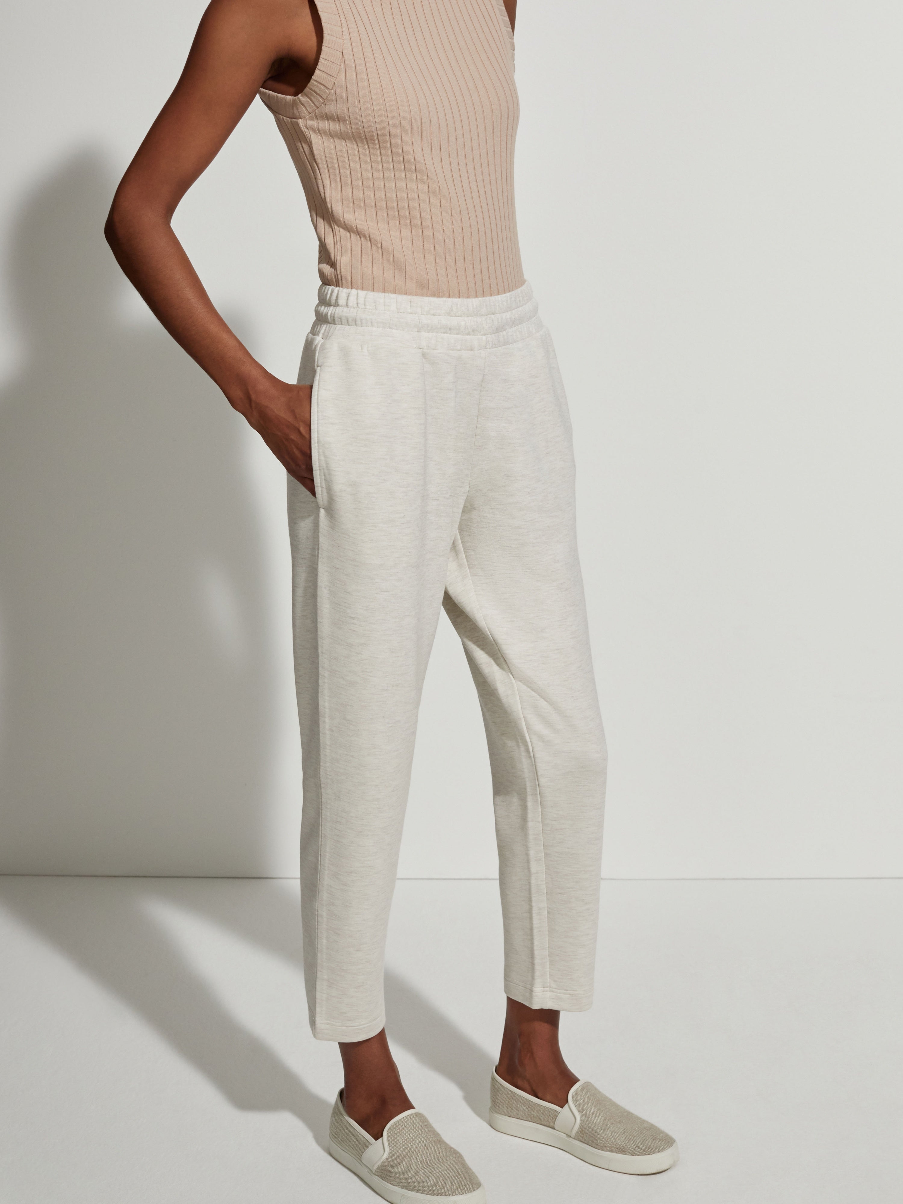 Varley The Slim Doublesoft Ivory Marled Pant