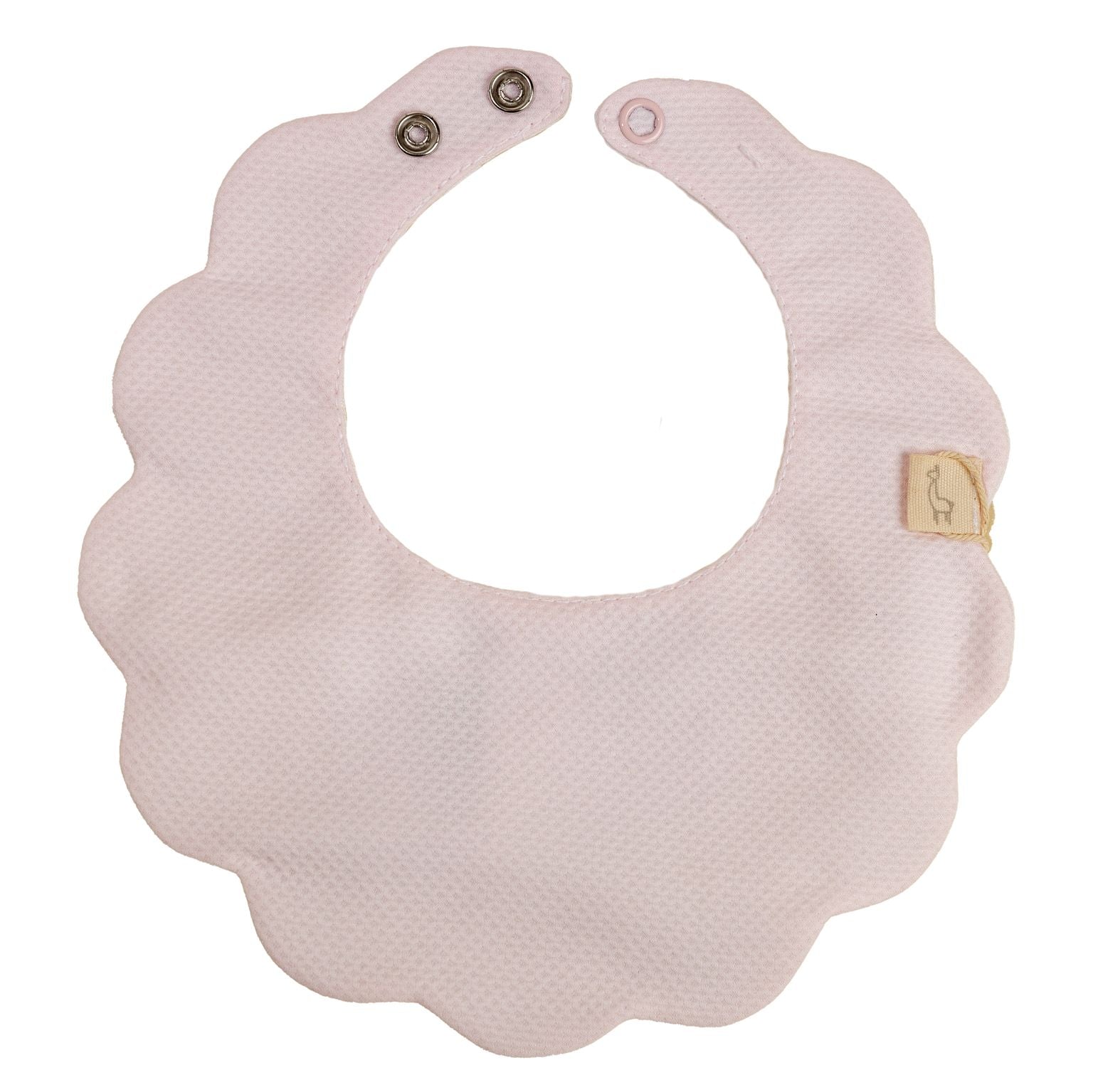 Pink Pique Scallop Bib