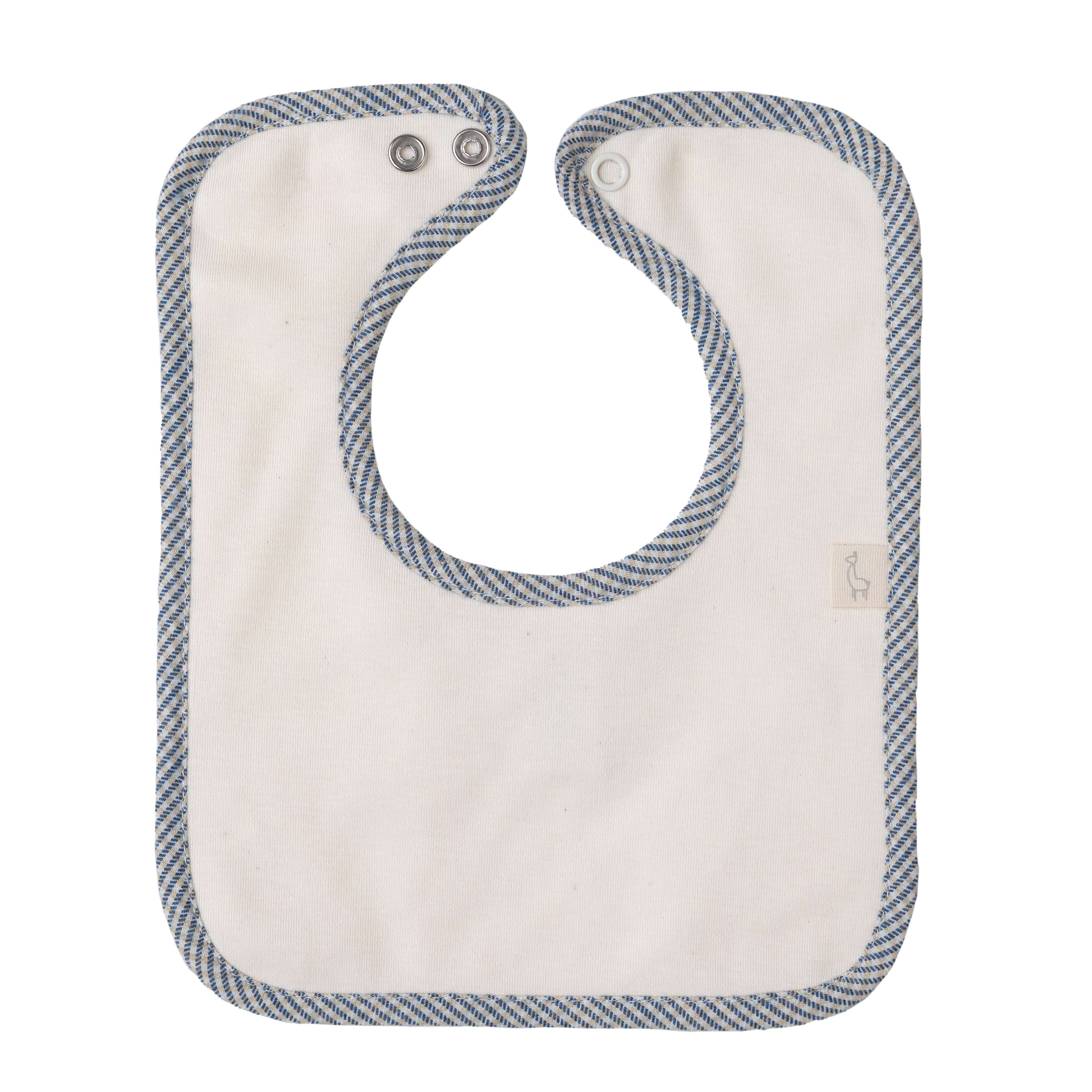 Ivory Bib with Grey Check Trim