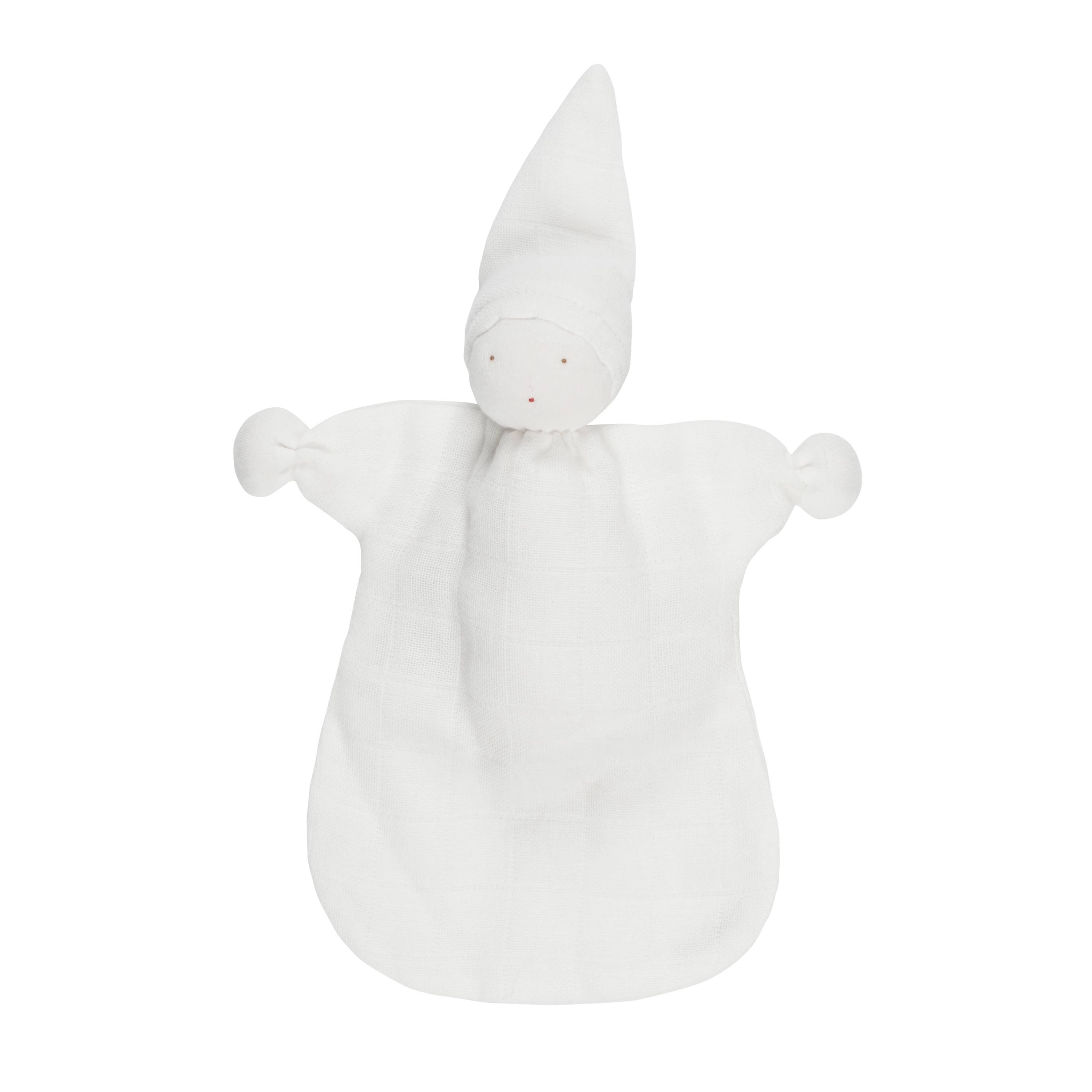 Organic White Muslin Sleeping Lovey Doll