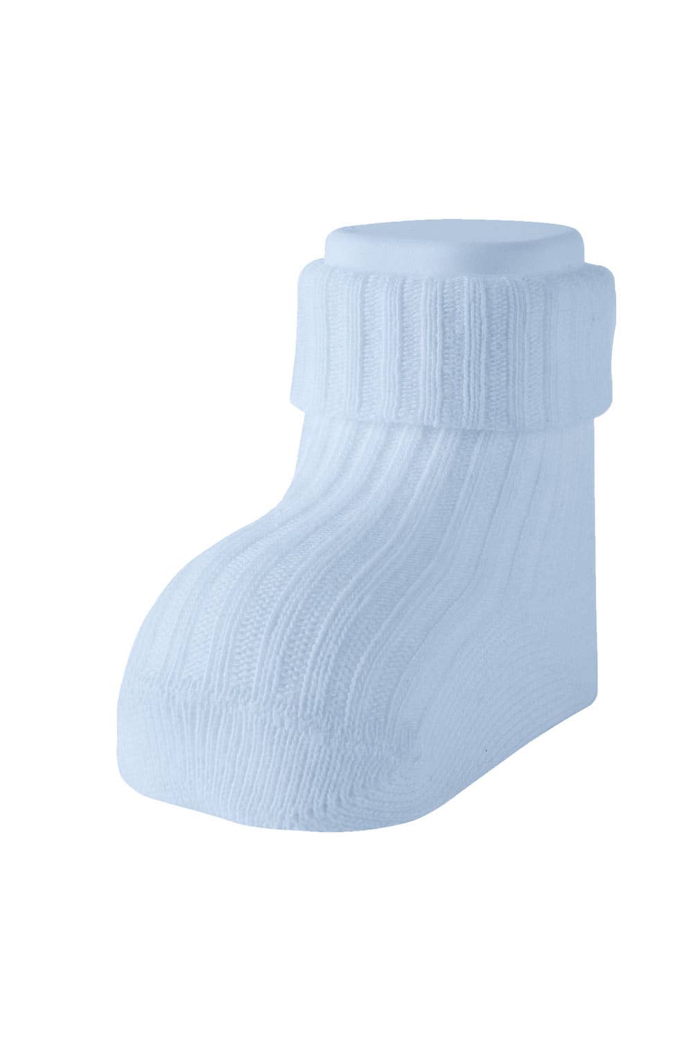 Sky Blue Ribbed Cotton Socks