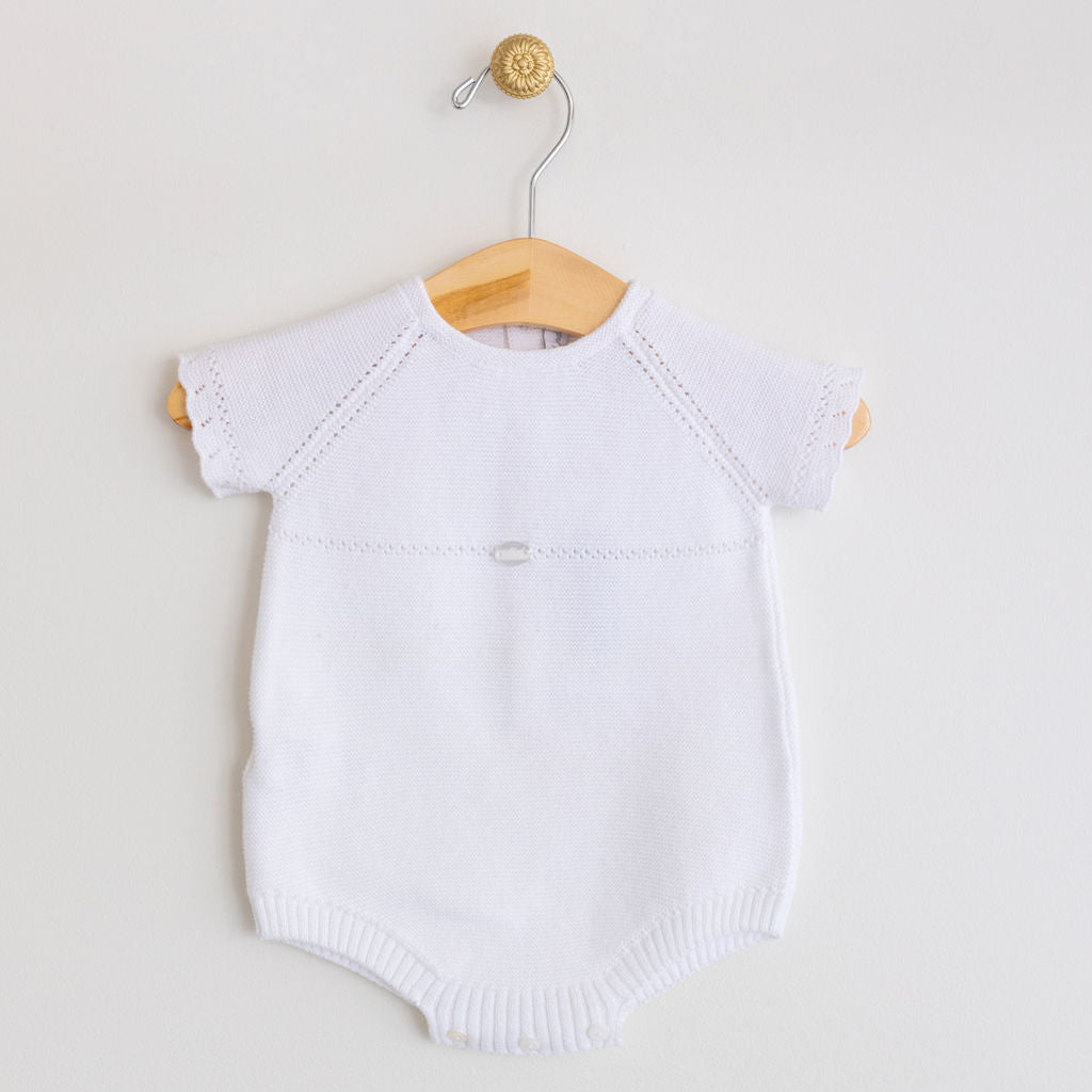 Knitted Short Romper White