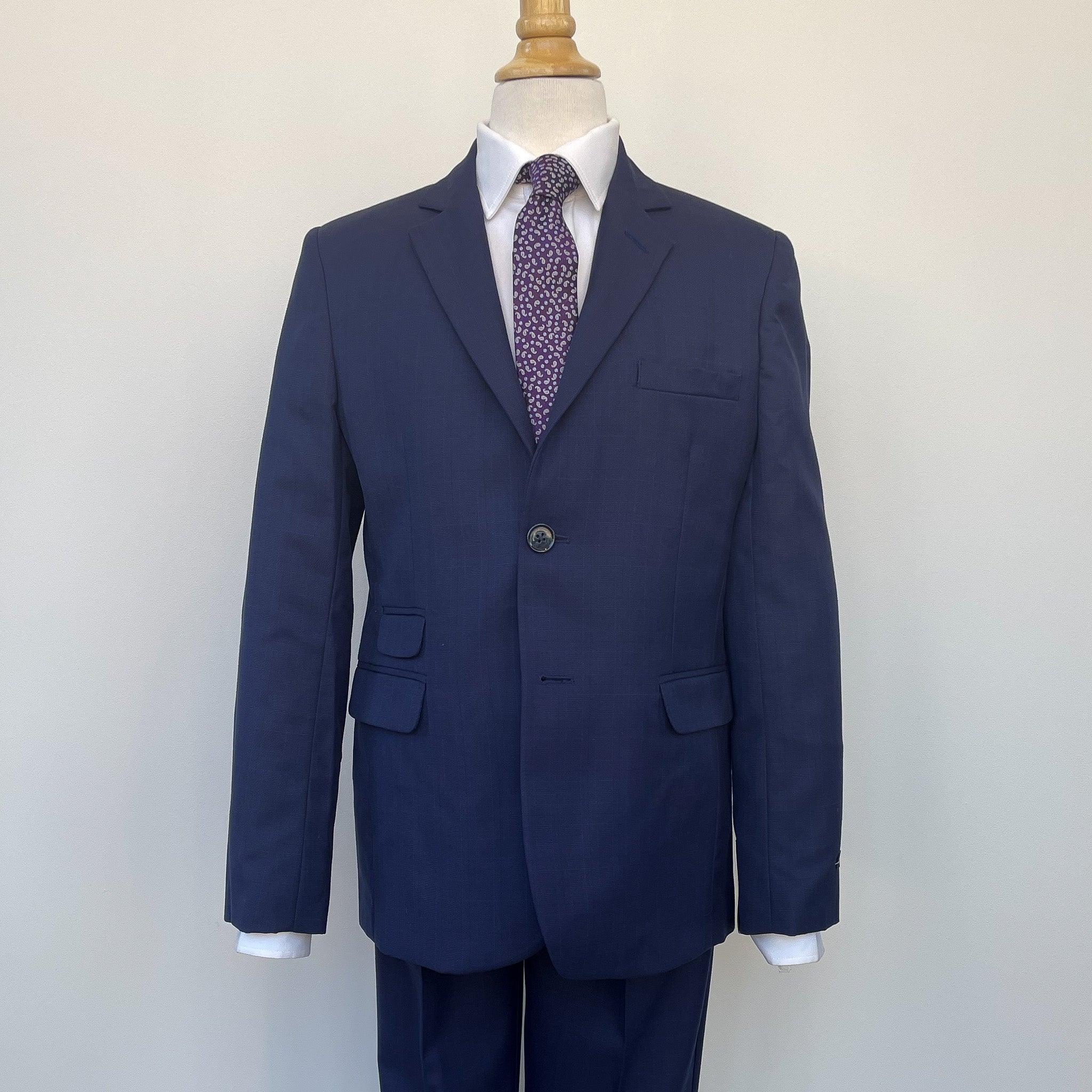 Navy with Deep Blue Windowpane Suit