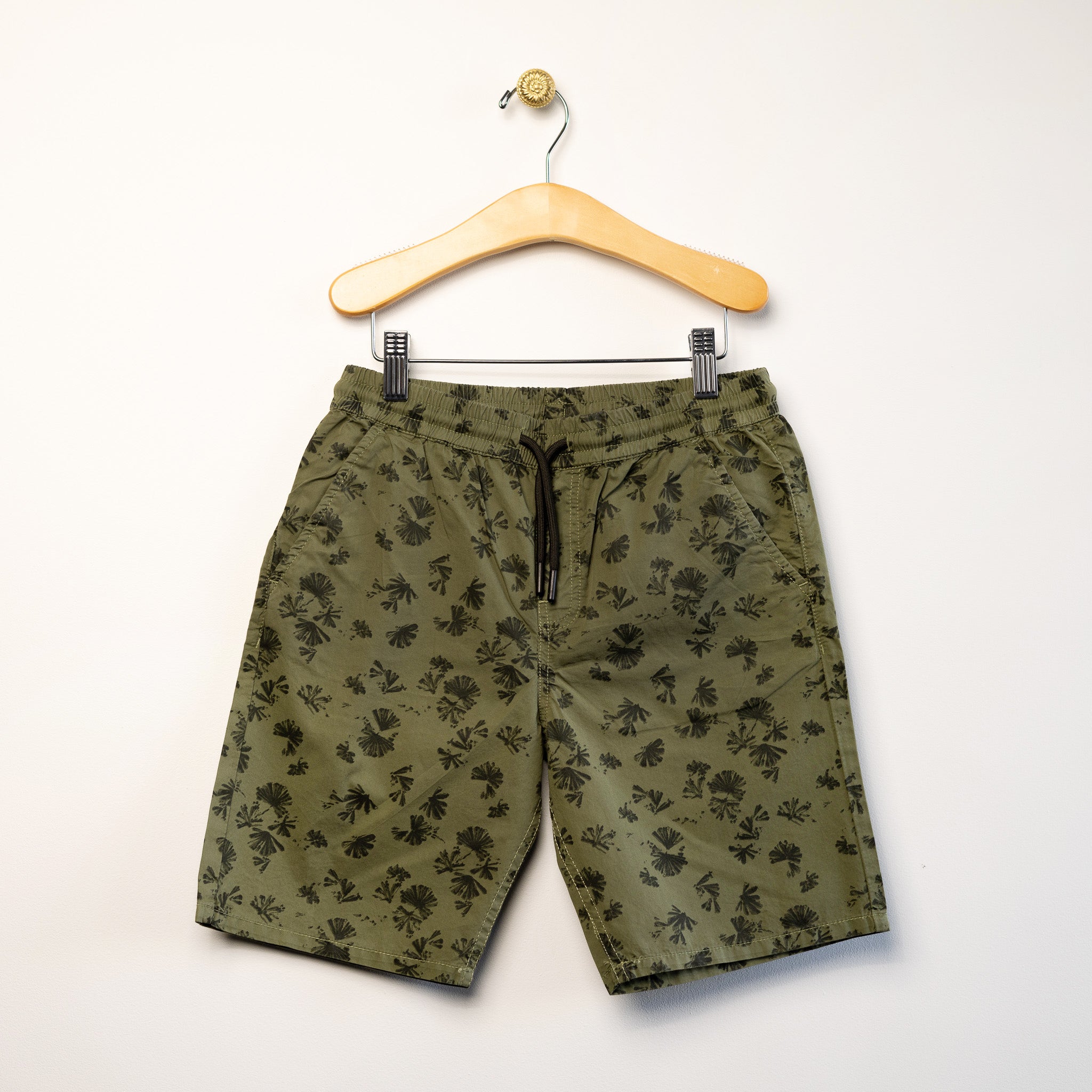 Olive Woven Print Short