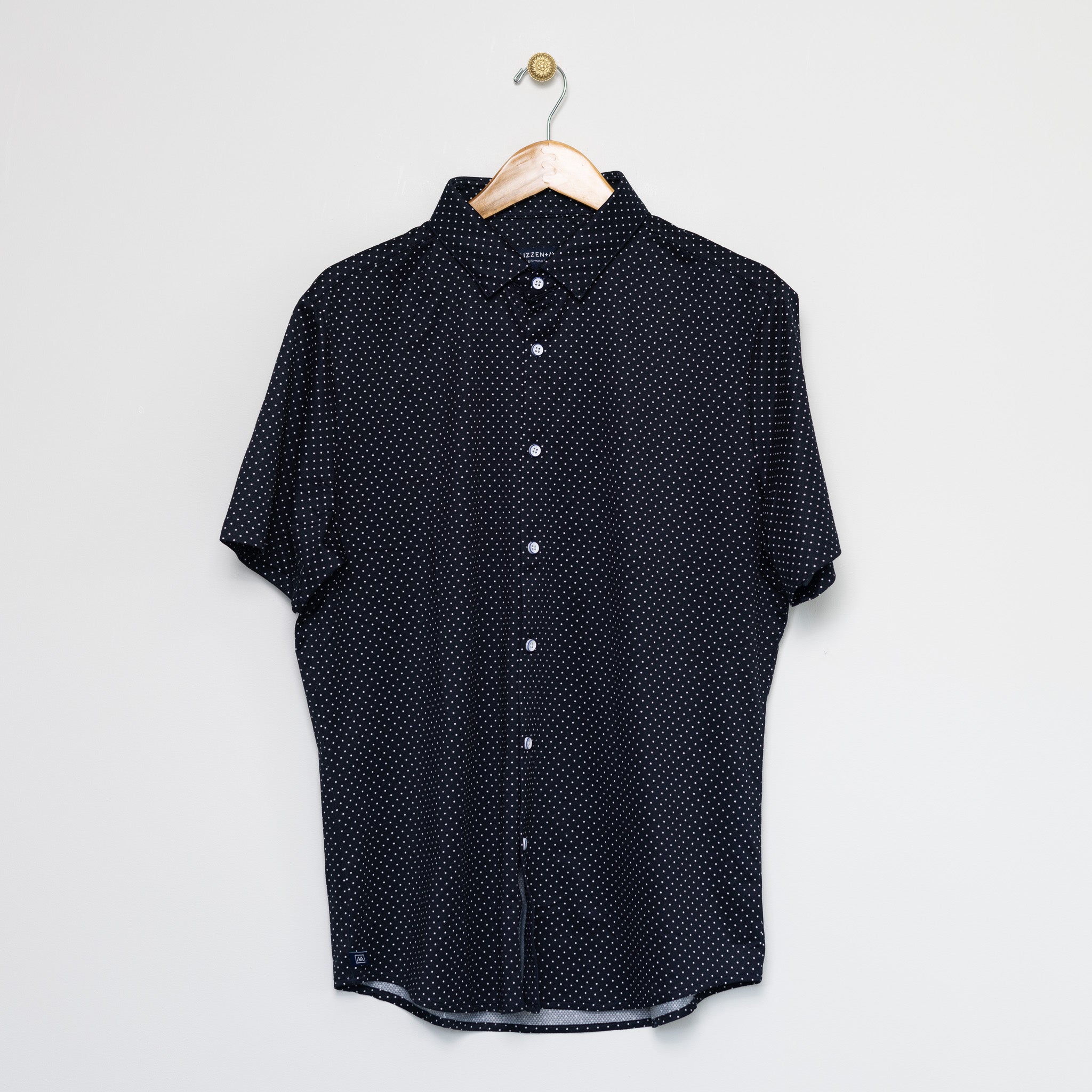 Halyard Navy Dot SS Dress Shirt