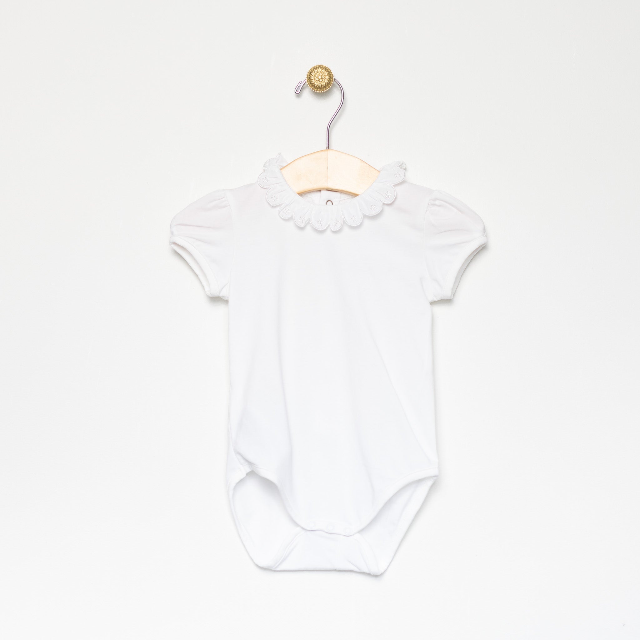 White Scallop Collar Onesie