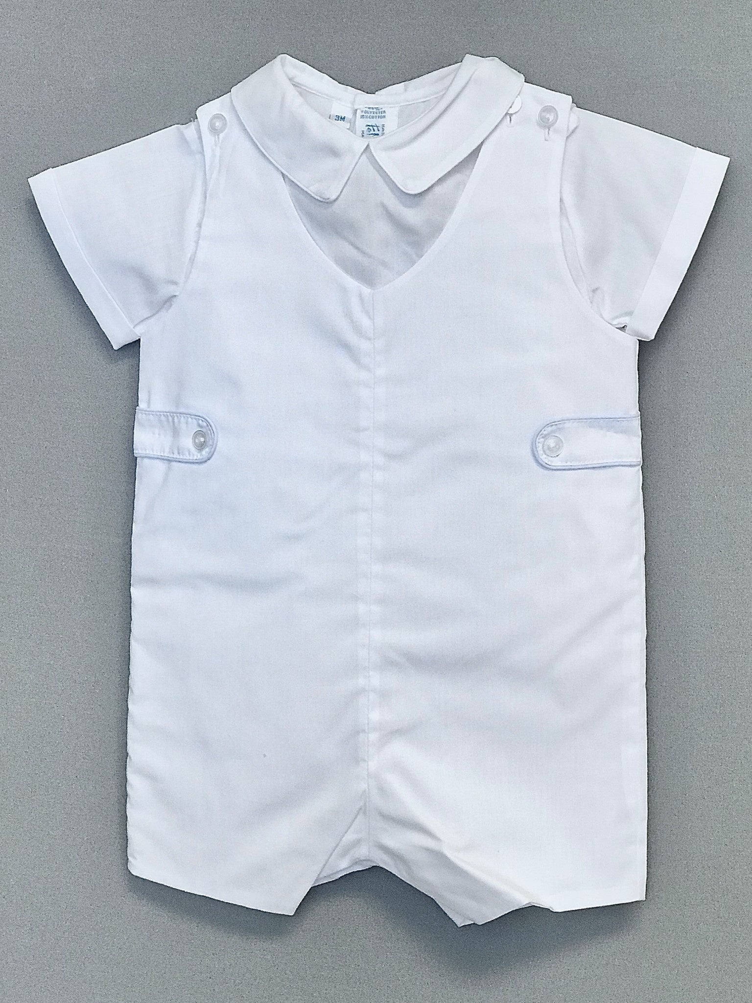 White, Light Blue Piped Jon Jon Shortall