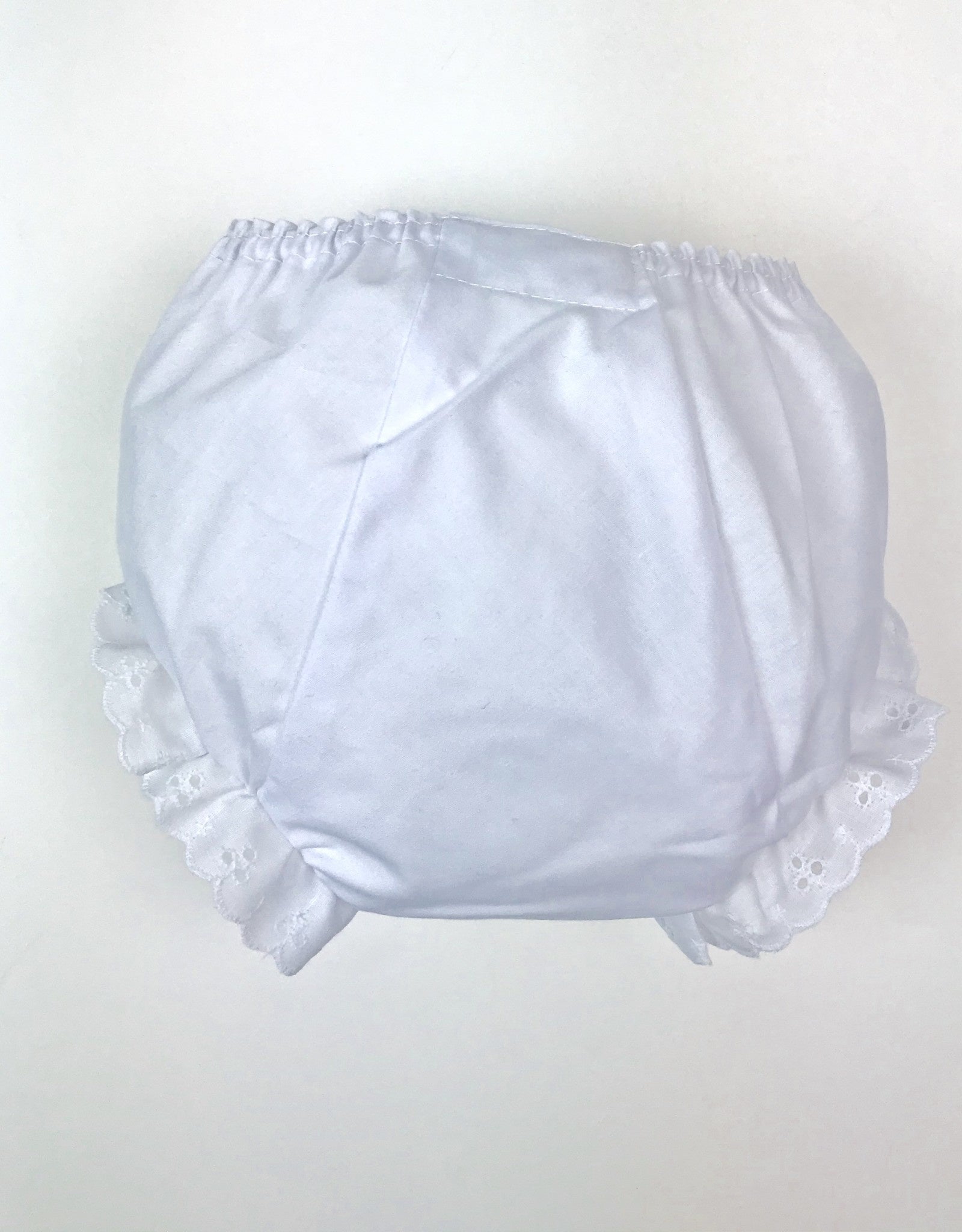 White Eyelet Leg Diaper Cover