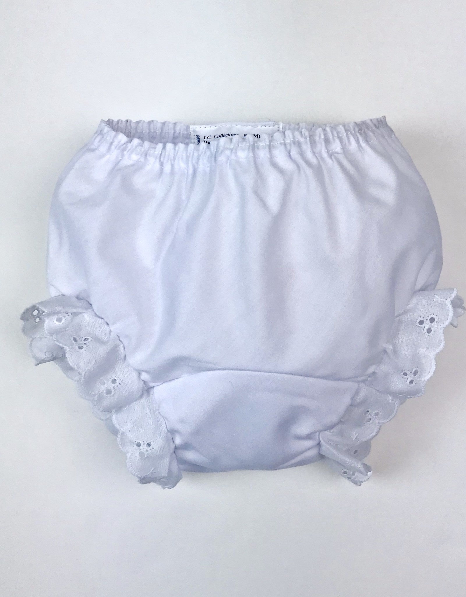 White Eyelet Leg Diaper Cover