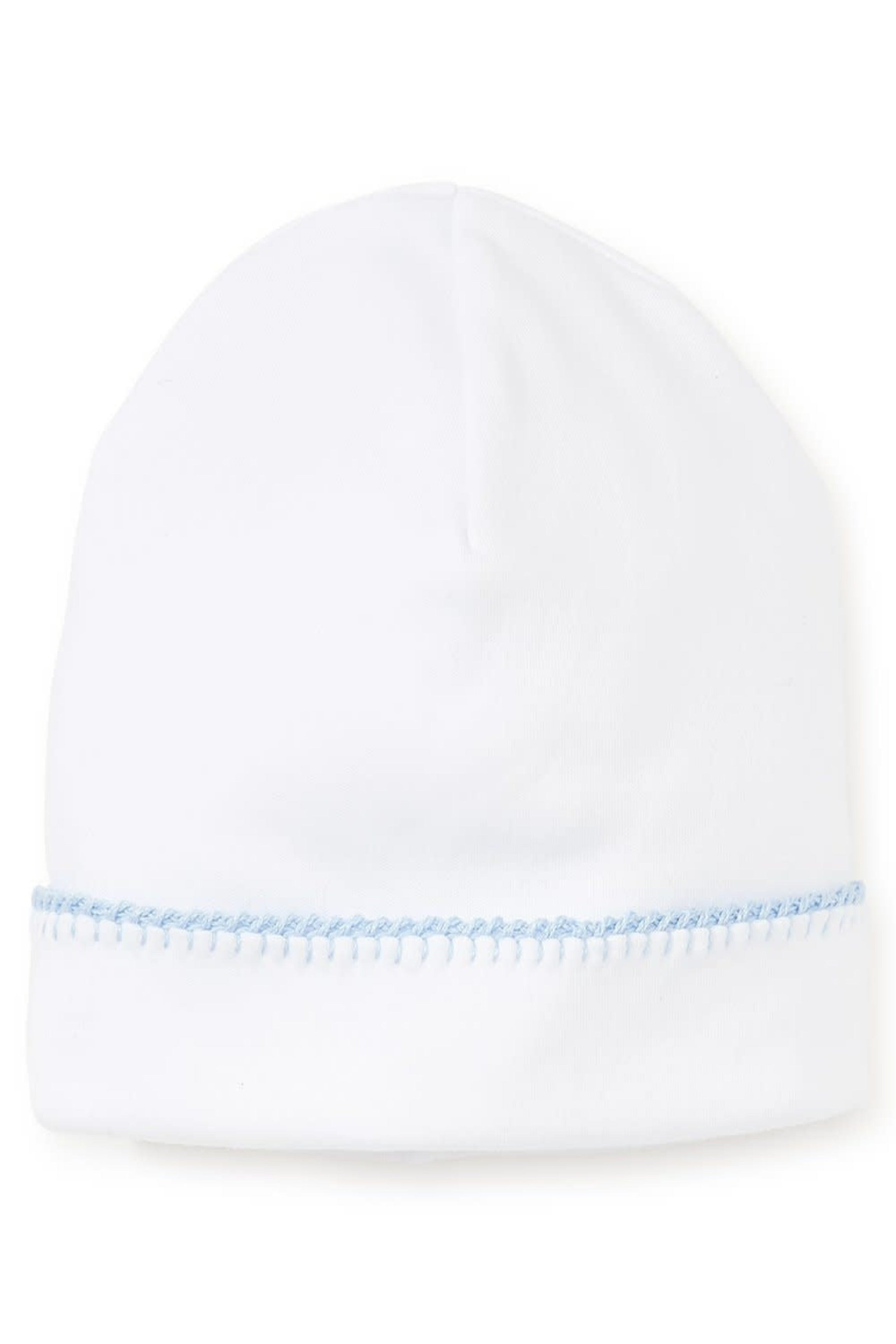 Hat White/Blue Embroidered Edge